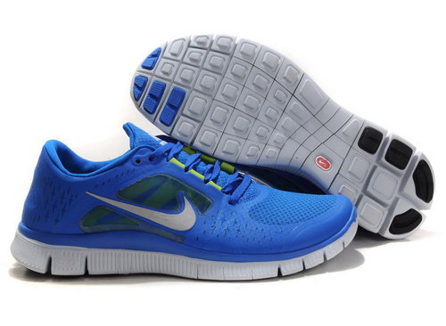 Nike Free Run 5.0 Womens Size Us9 9.5 10 Flying Blue Reflective Silver Pure White Netherlands